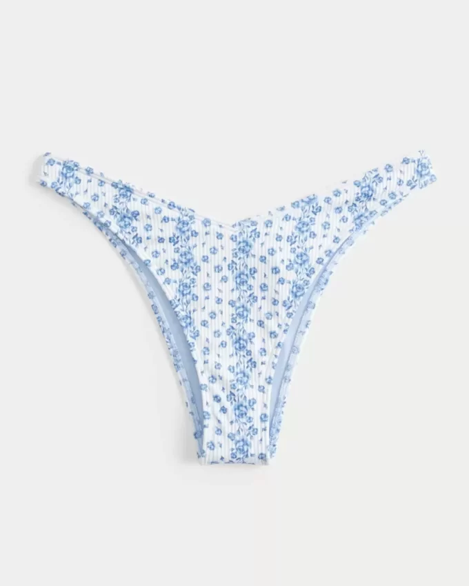 Ribbed High-Leg V-Waist Cheekiest Bikini Bottom