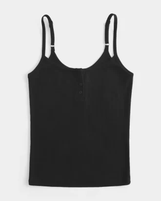 Ribbed Notch Henley Cami