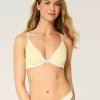 Ribbed Plunge Underwire Bikini Top