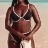 Ribbed Plunge Underwire Bikini Top