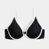 Ribbed Plunge Underwire Bikini Top