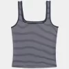 Ribbed Seamless Fabric Square-Neck Tank