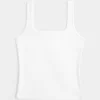 Ribbed Seamless Fabric Square-Neck Tank