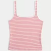 Ribbed Seamless Fabric Square-Neck Tank
