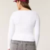 Ribbed Seamless Fabric Square-Neck Top