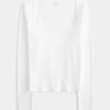 Ribbed Seamless Fabric Square-Neck Top