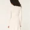 Ribbed Skater Mini Sweater Dress