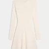 Ribbed Skater Mini Sweater Dress