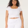 Ribbed Square-Neck Baby Tee