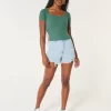 Ribbed Square-Neck Baby Tee