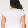 Ribbed Square-Neck Baby Tee