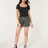 Ribbed Square-Neck Baby Tee