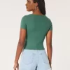 Ribbed Square-Neck Baby Tee