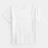 Ribbed Square-Neck Baby Tee