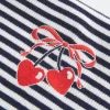 Ribbed Strapless Embroidered Cherry Tube Top