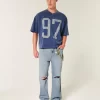 Ripped Medium Wash Baggy Jeans