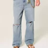Ripped Medium Wash Baggy Jeans