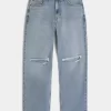 Ripped Medium Wash Baggy Jeans