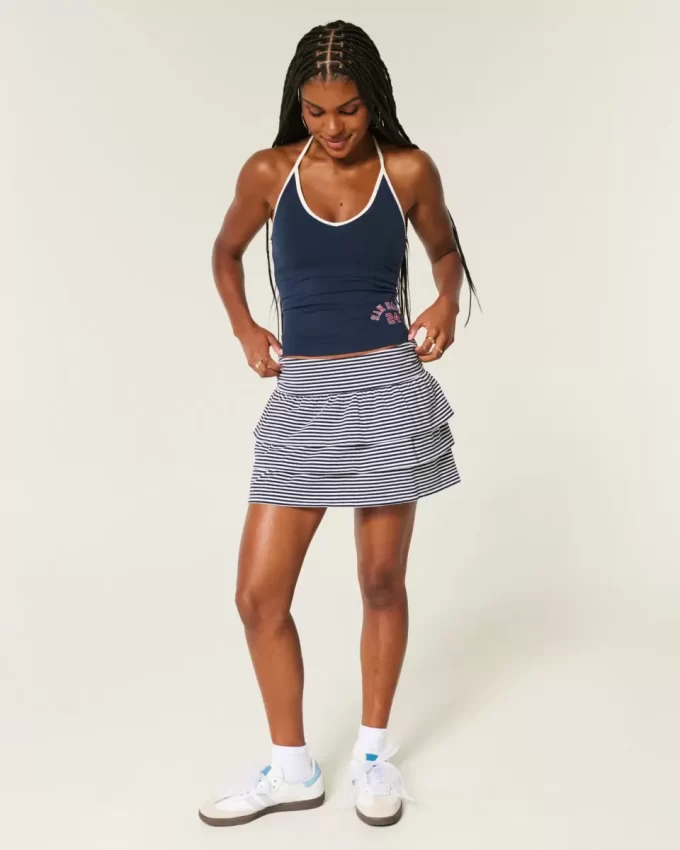 Ruffle Knit Mini Skort