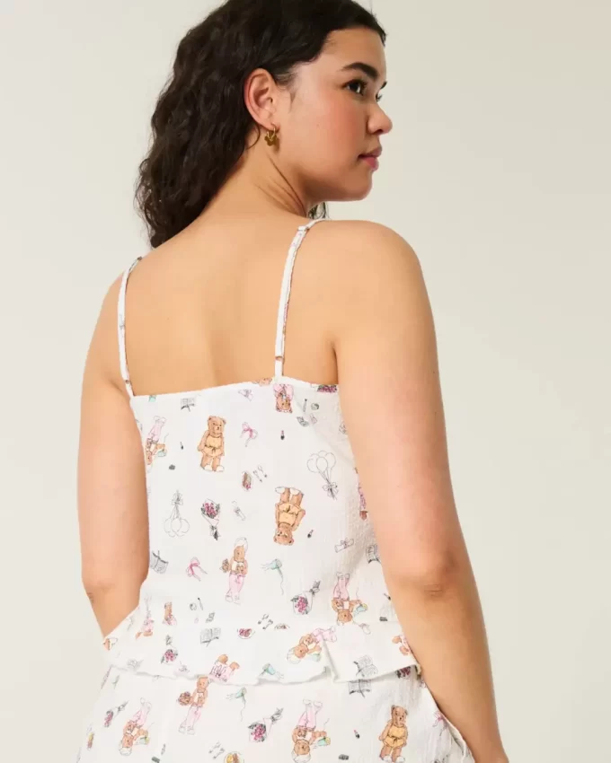 Ruffle Seersucker Sleep Tank