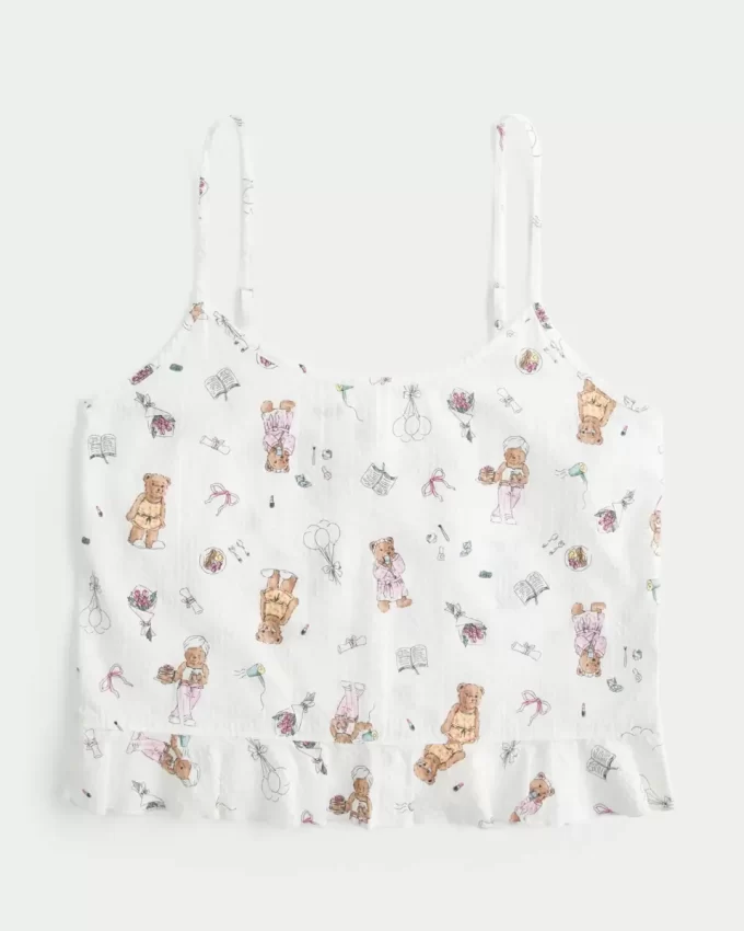 Ruffle Seersucker Sleep Tank
