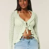 Ruffle Tie-Front Cardigan
