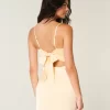 Satin Back Bow Bodycon Dress