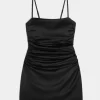Satin Back Bow Bodycon Dress