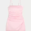 Satin Back Bow Bodycon Dress