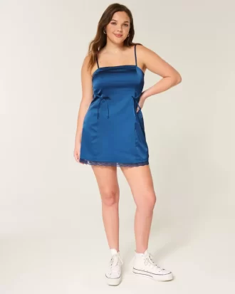 Satin Strapless Bow Bodycon Dress