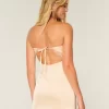 Satin Strapless Bow Bodycon Dress