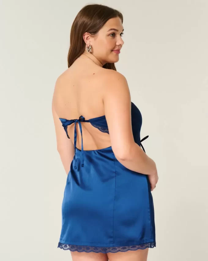 Satin Strapless Bow Bodycon Dress