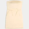 Satin Strapless Bow Bodycon Dress