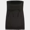 Satin Strapless Bow Bodycon Dress