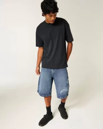 Scorpion Graphic Super Baggy Denim Shorts