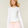 Seamless Fabric Long-Sleeve Crew Top
