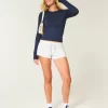 Seamless Fabric Long-Sleeve Crew Top