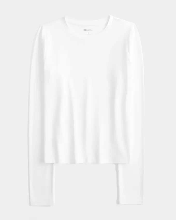 Seamless Fabric Long-Sleeve Crew Top