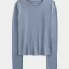 Seamless Fabric Long-Sleeve Crew Top