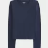 Seamless Fabric Long-Sleeve Crew Top