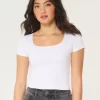 Seamless Fabric Square-Neck Baby Tee