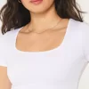 Seamless Fabric Square-Neck Baby Tee