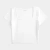 Seamless Fabric Square-Neck Baby Tee