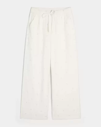 Seersucker Baggy Pull-On Pants