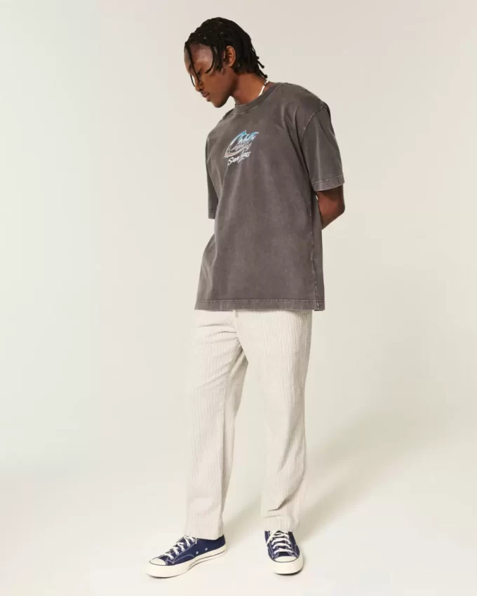 Seersucker Loose Pull-On Pants