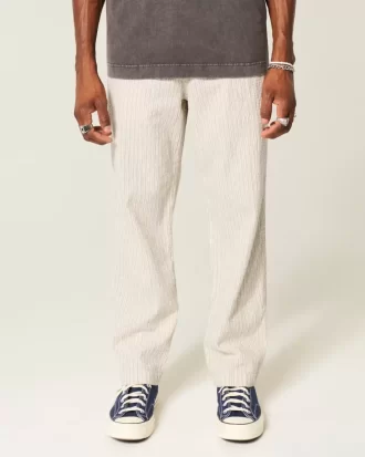 Seersucker Loose Pull-On Pants