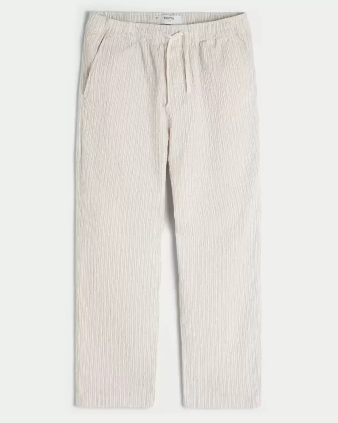 Seersucker Loose Pull-On Pants
