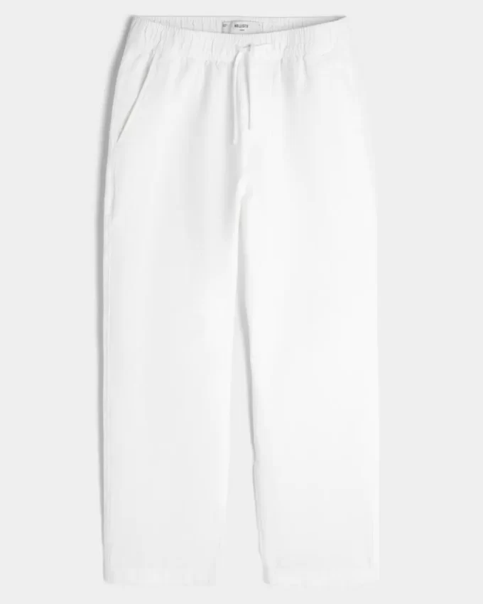 Seersucker Loose Pull-On Pants