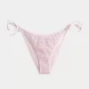 Sequin Crochet-Style Side Tie Cheeky Bikini Bottom