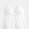 Shimmer Embroidered Babydoll Top